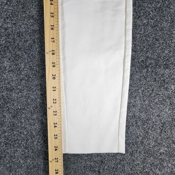 Rag & Bone Womens White Cotton Mid Rise Zip Back Straight Leg Pants Size2(24x26) - Picture 10 of 10